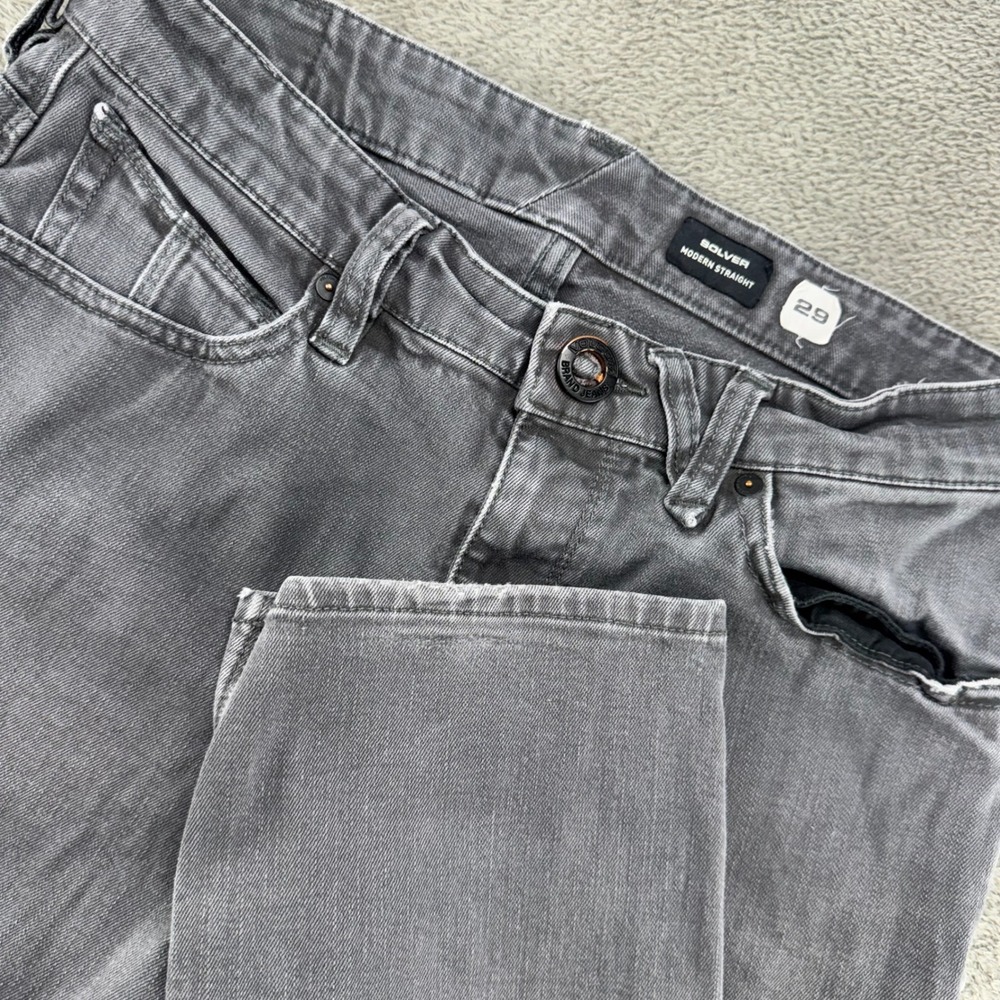 Volcom Solver Modern Straight Jeans Mens 29 Gray Excellent Skate Denim Pants